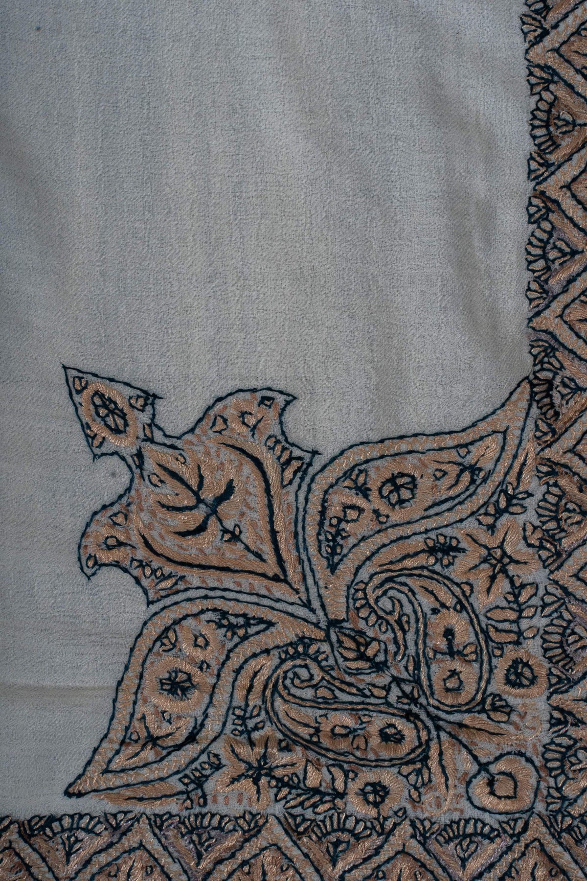 Sandstone Leaf Rumal 58 inches — Sozni Hand Embroidered