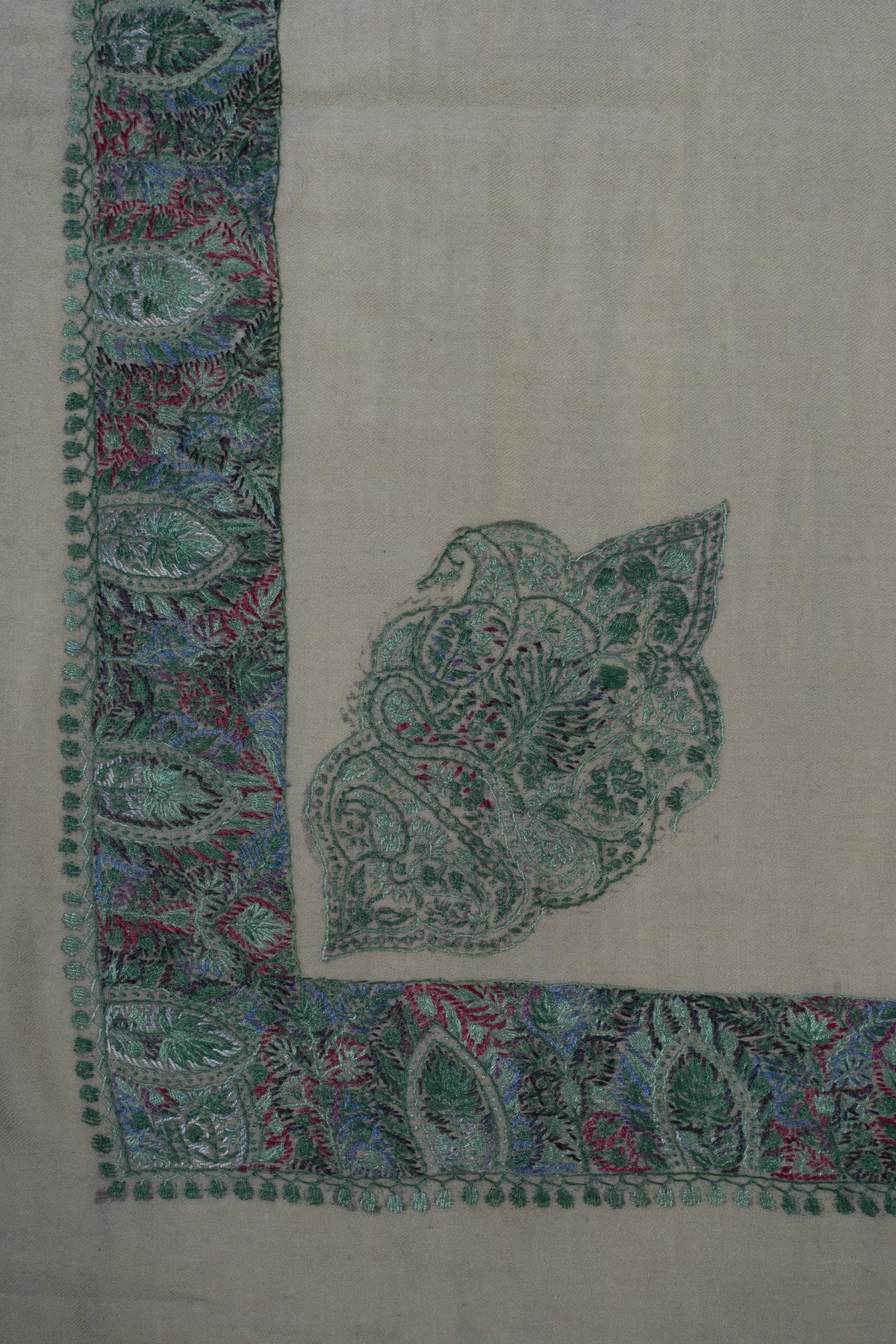 Jade Whisper Rumal 58 inches — Sozni Hand Embroidered