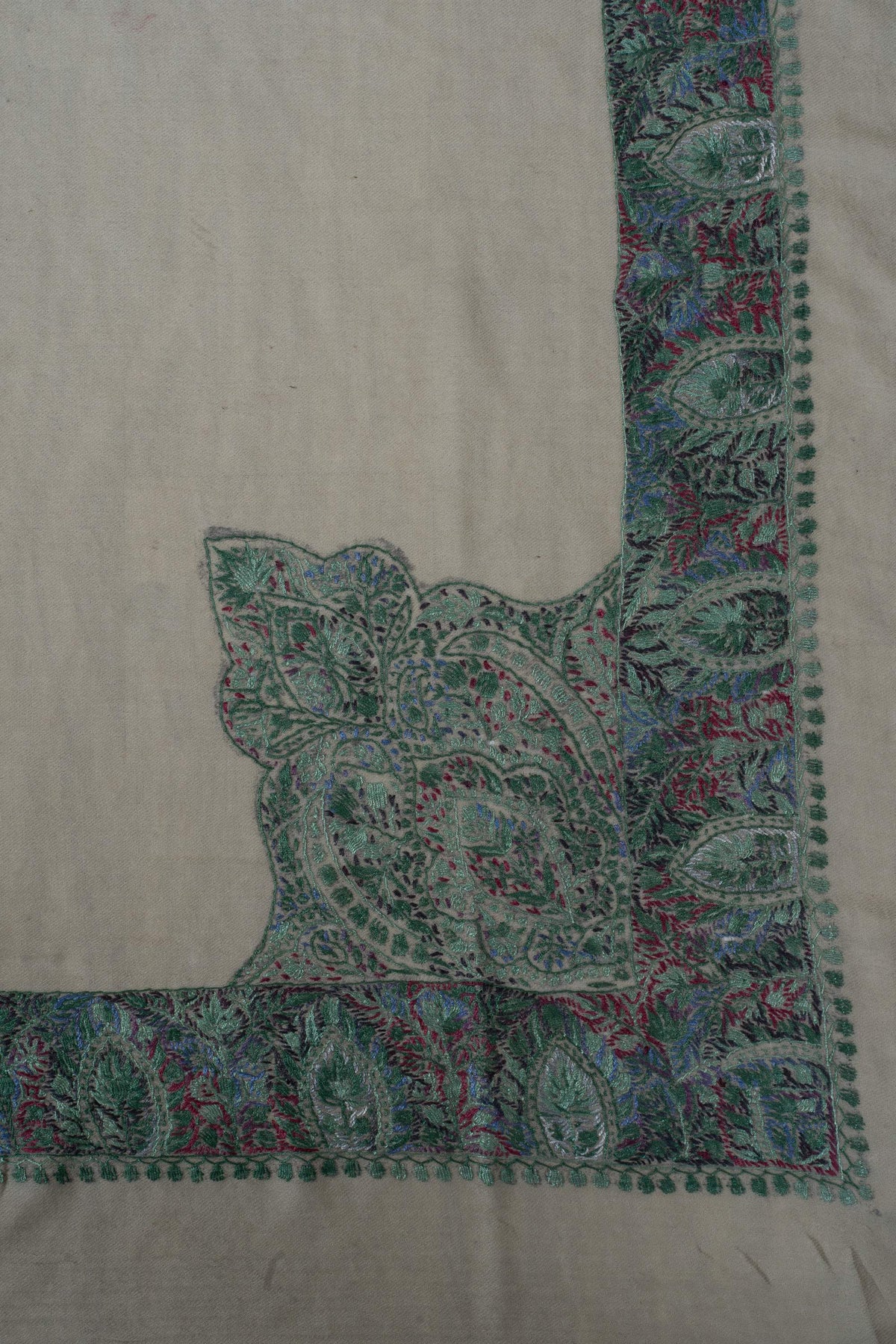 Jade Whisper Rumal 58 inches — Sozni Hand Embroidered