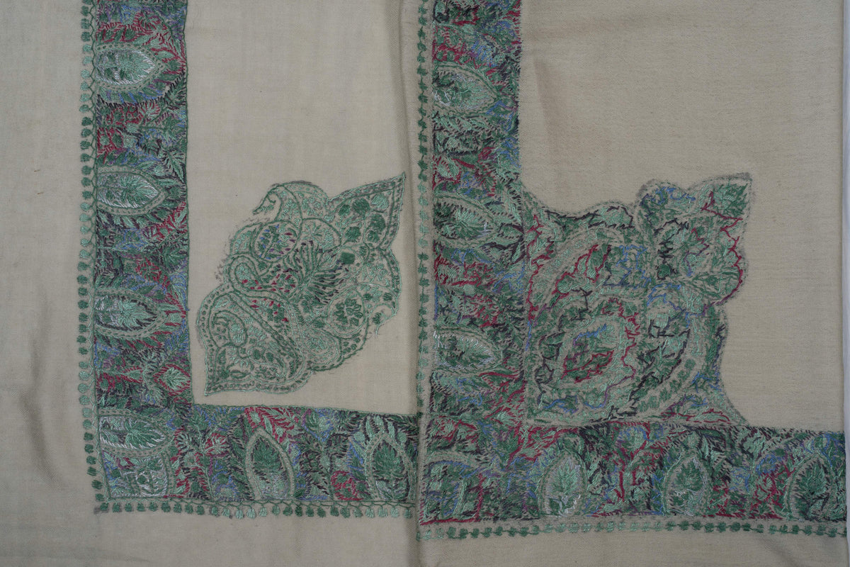 Jade Whisper Rumal 58 inches — Sozni Hand Embroidered