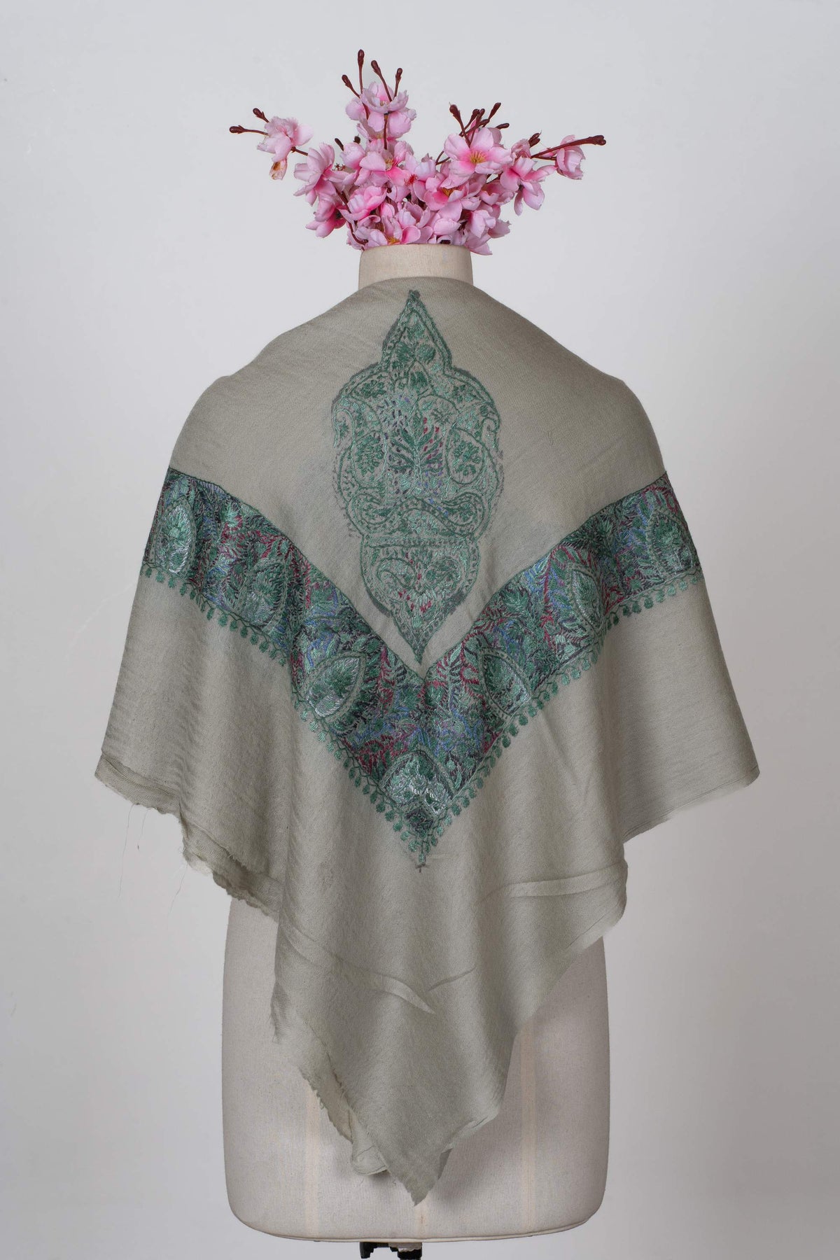 Jade Whisper Rumal 58 inches — Sozni Hand Embroidered