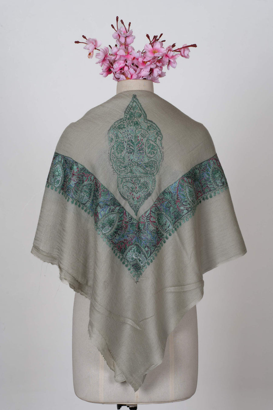 Jade Whisper Rumal 58 inches — Sozni Hand Embroidered
