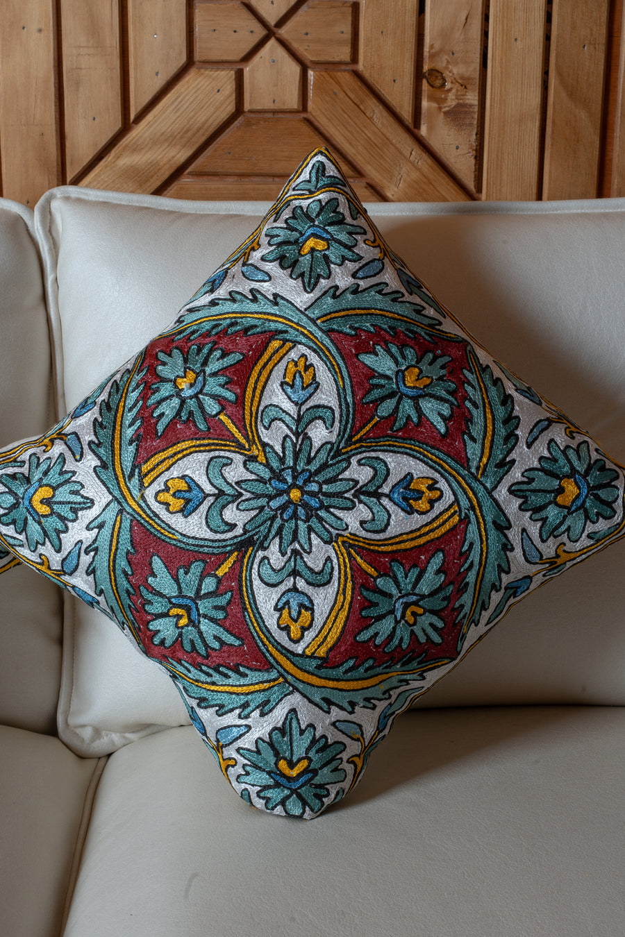 Set of 5 – 16” Hand-Embroidered Cushion Covers