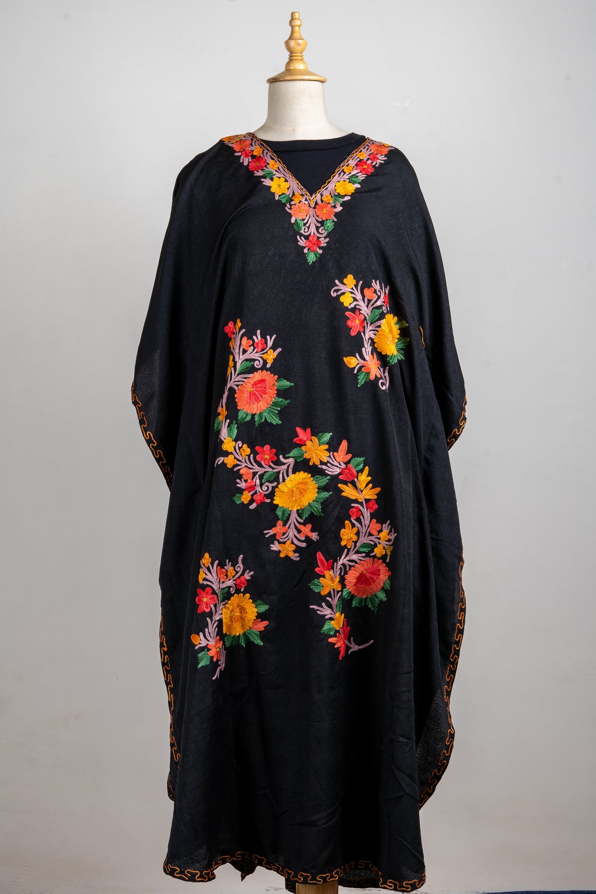 Midnight Petals Aari Embroidered Summer Kaftan