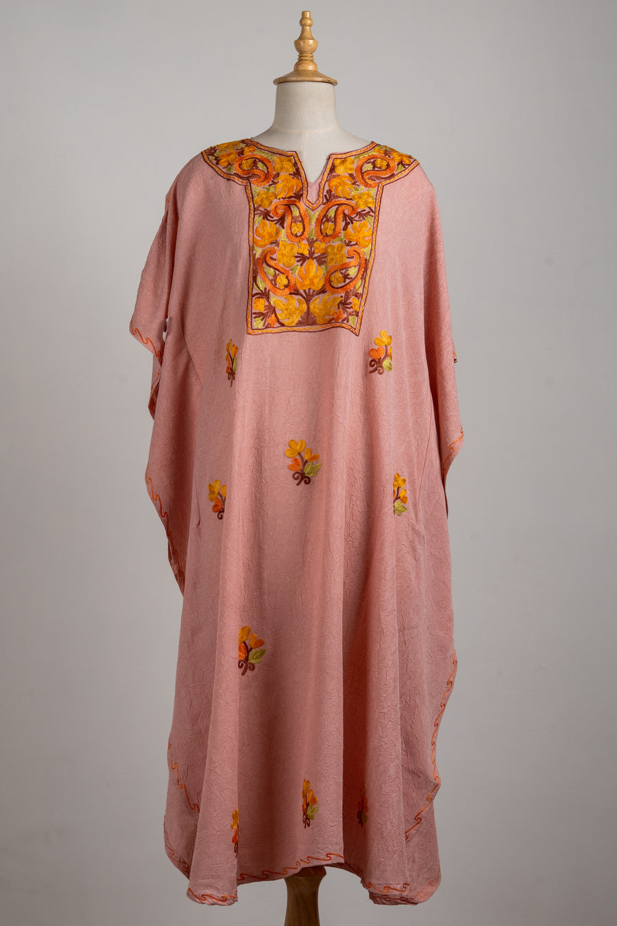 Blush Charm Aari Embroidered Kaftans with Yoke Design
