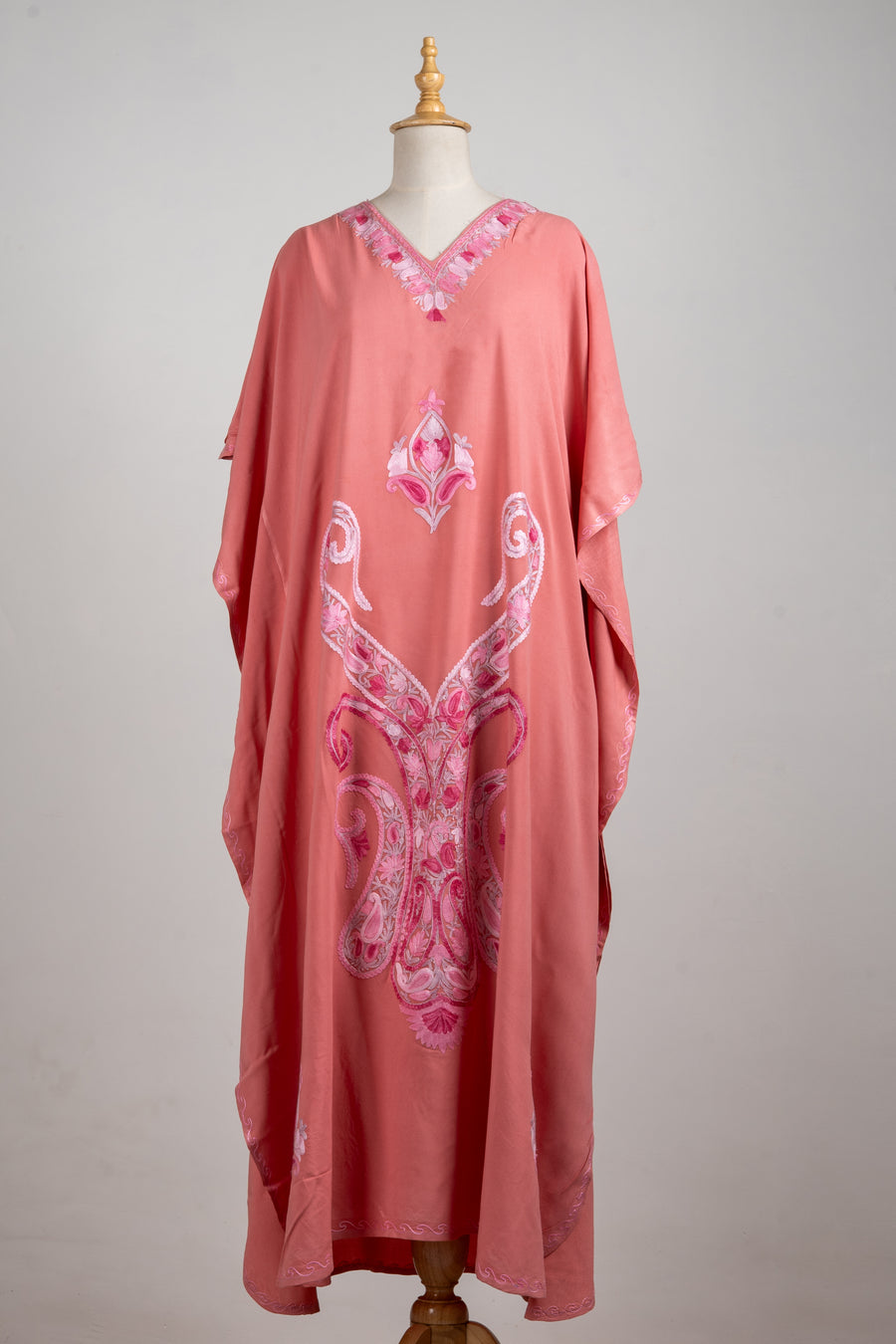 Rose Elegance Aari Embroidered Kaftans in Pink