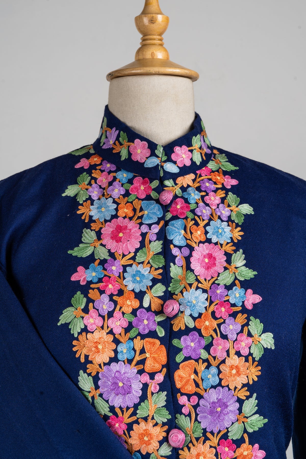 Blossom Cascade Aari Embroidered Long Jacket