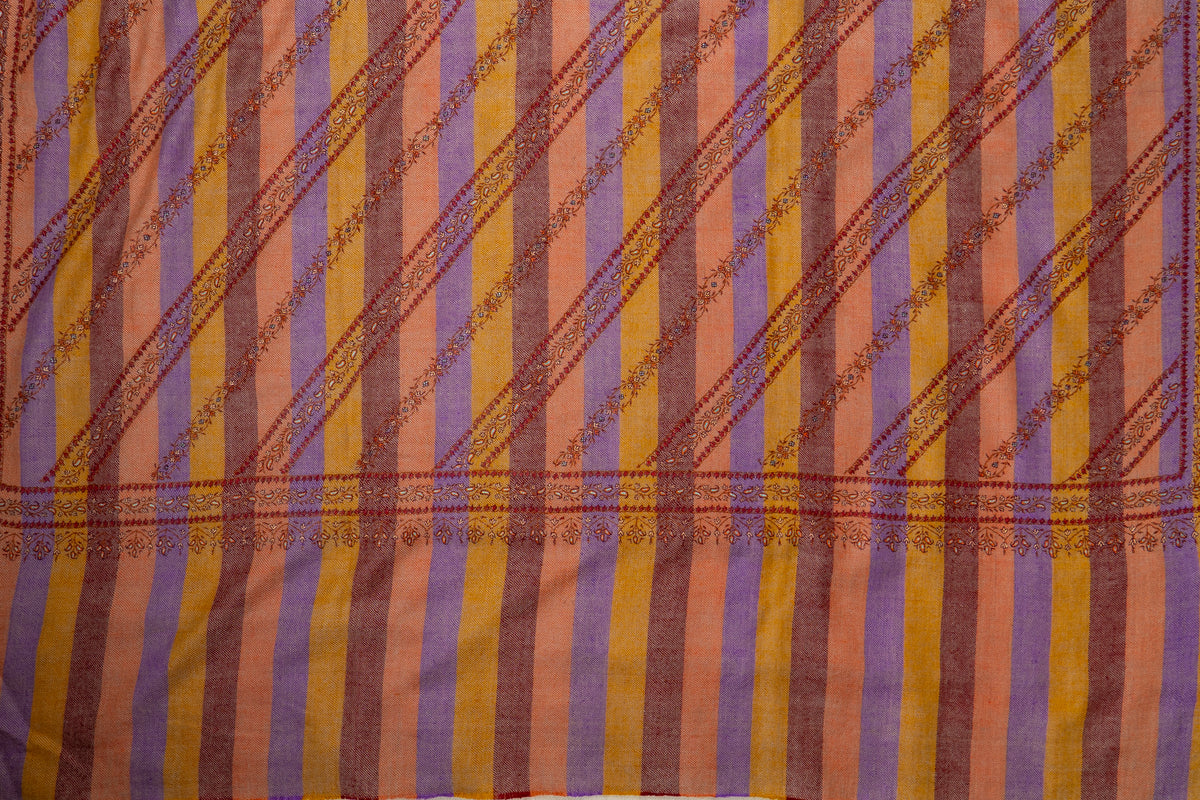 Gulnaar Baadal – Handcrafted Multistrip Pashmina Shawl