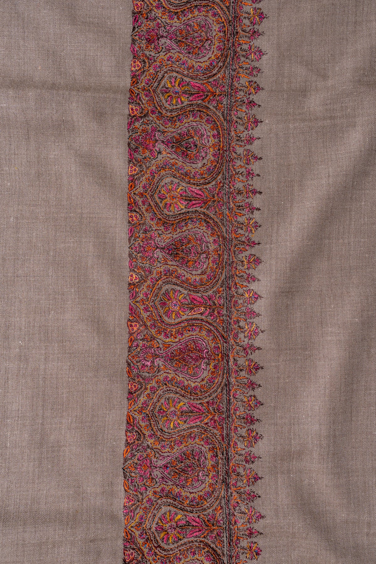 Desert Paisley Whisper: Pure Pashmina Hand Embroidered Shawl