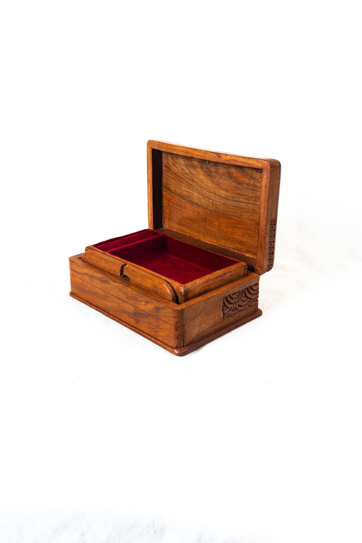 Handcrafted Walnut Wood Box with Hidden Lock
