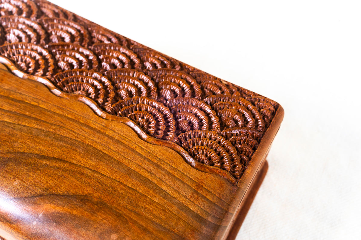 Handcrafted Walnut Wood Box with Hidden Lock