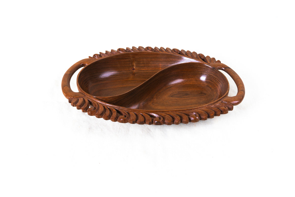 Hand-Carved Walnut Wood Dry Fruit Platter