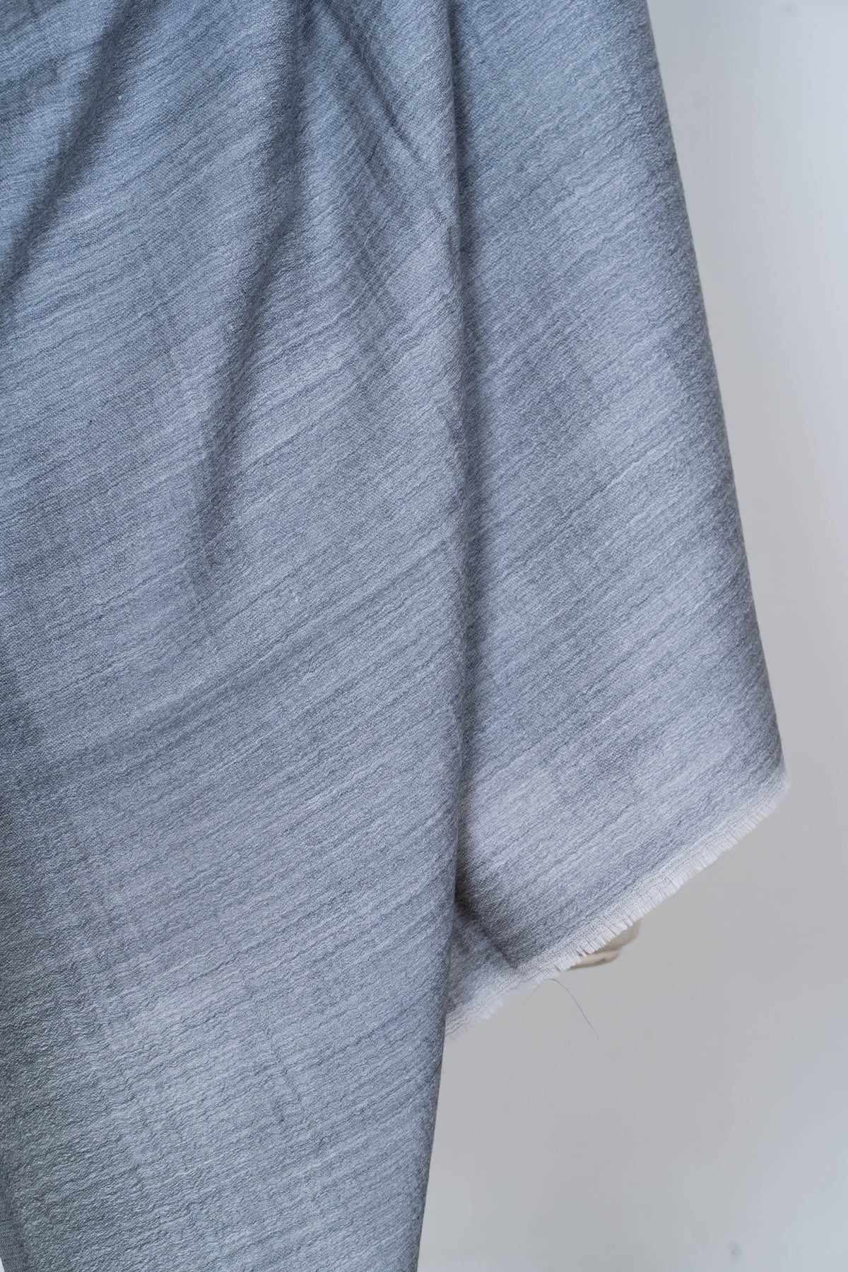 Midnight Glow: Reversible Merino Wool Stole in Navy and Gray