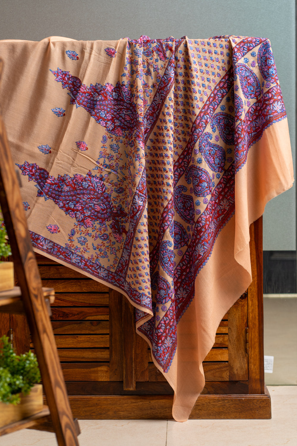 Peach Delight Pure Crepe Saree with Sozni Hand Embroidery