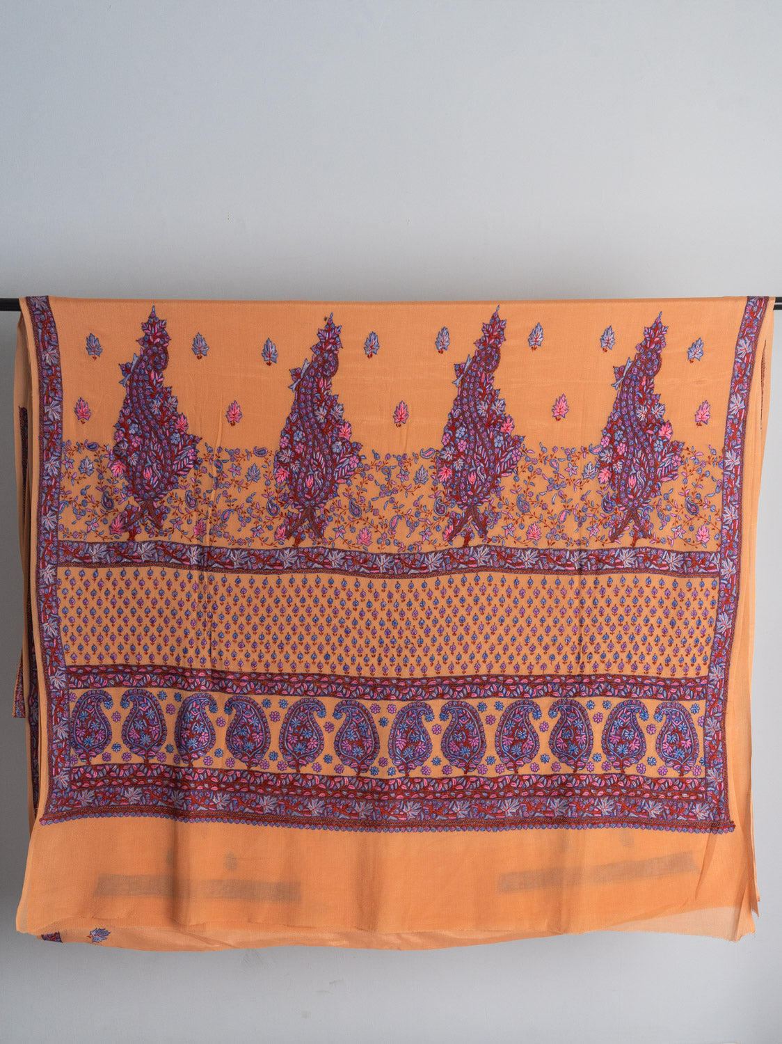 Peach Delight Pure Crepe Saree with Sozni Hand Embroidery