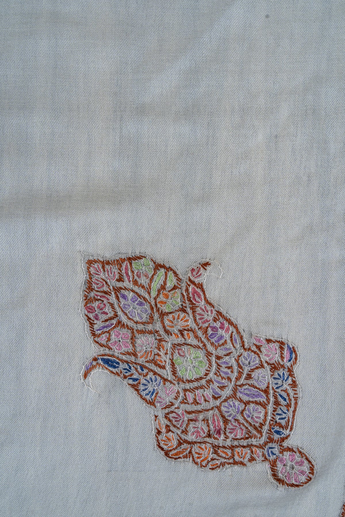 Meadow Prism Rumal — 58" Sozni Hand Embroidered