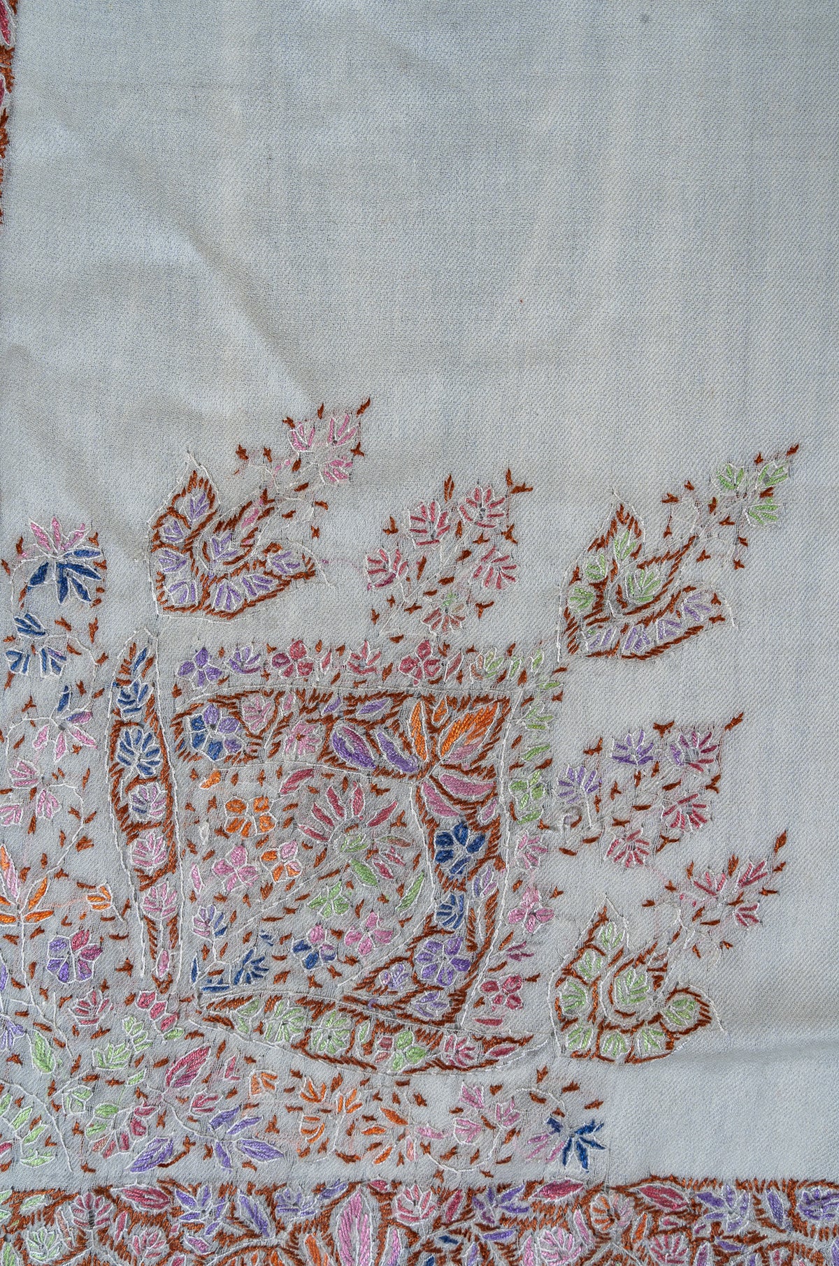 Meadow Prism Rumal — 58" Sozni Hand Embroidered