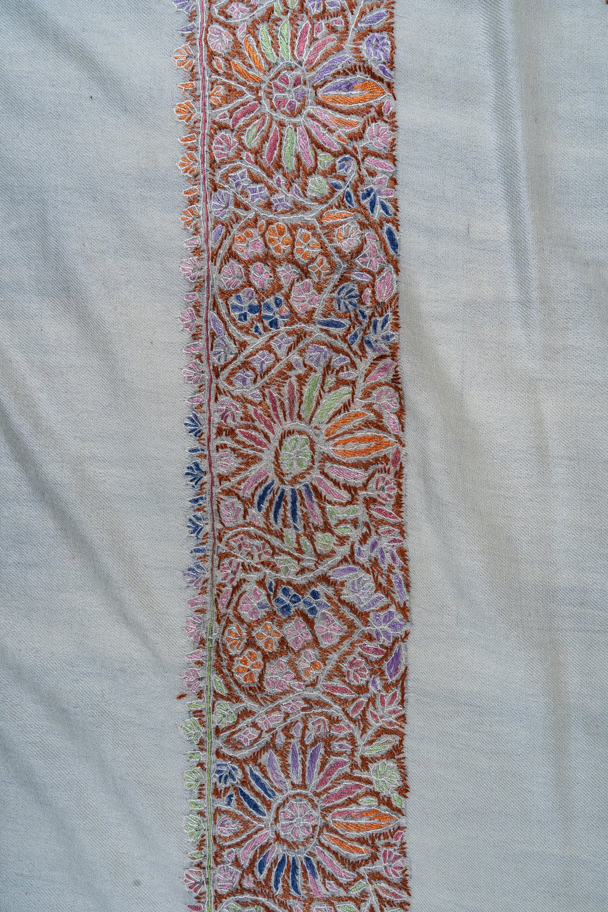 Meadow Prism Rumal — 58" Sozni Hand Embroidered