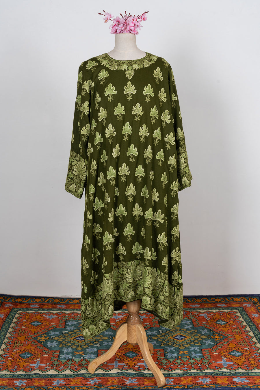 Olive Grove Aari Embroidered Abaya