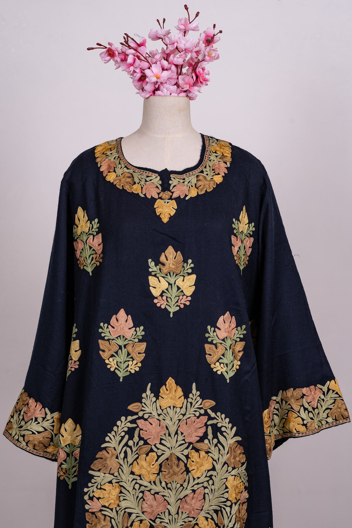 Navy Regal Aari Embroidered Abaya