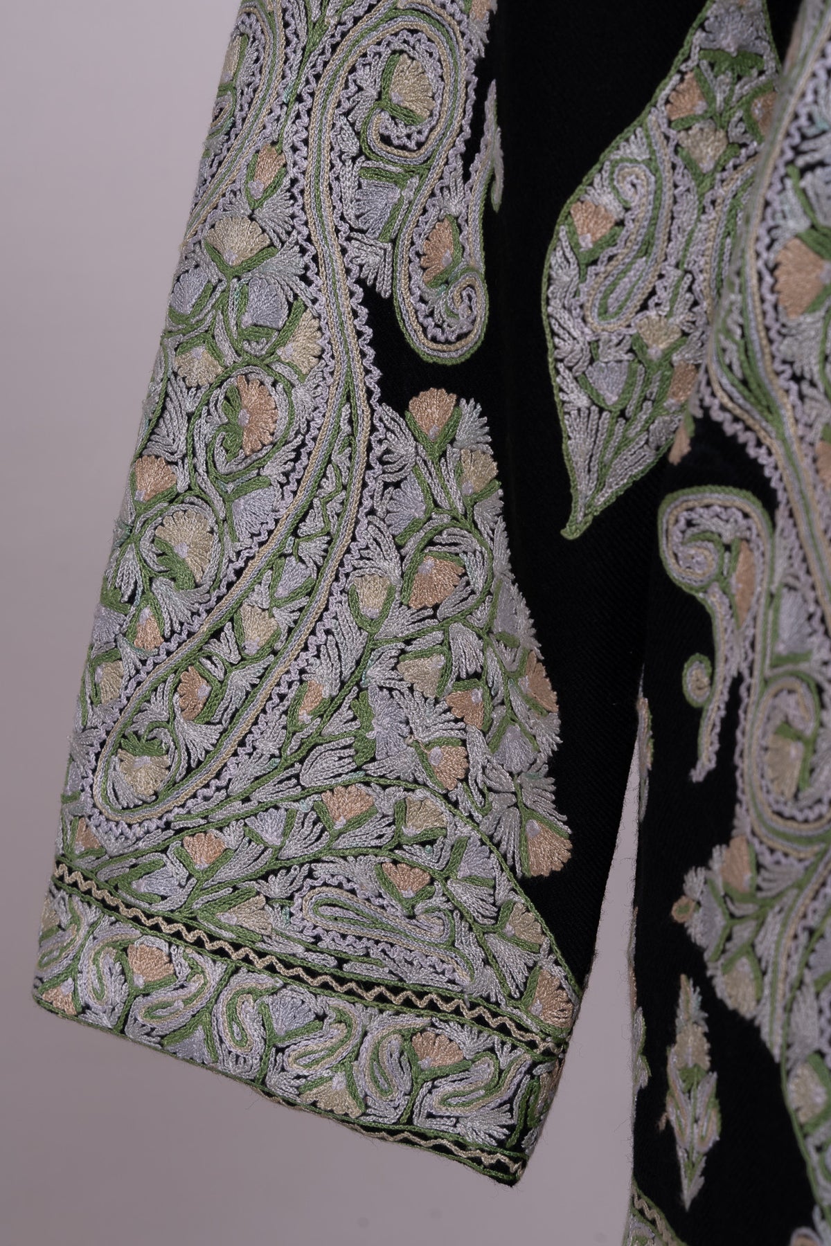 Verdant Scroll Aari Hand Embroidered Short Jacket