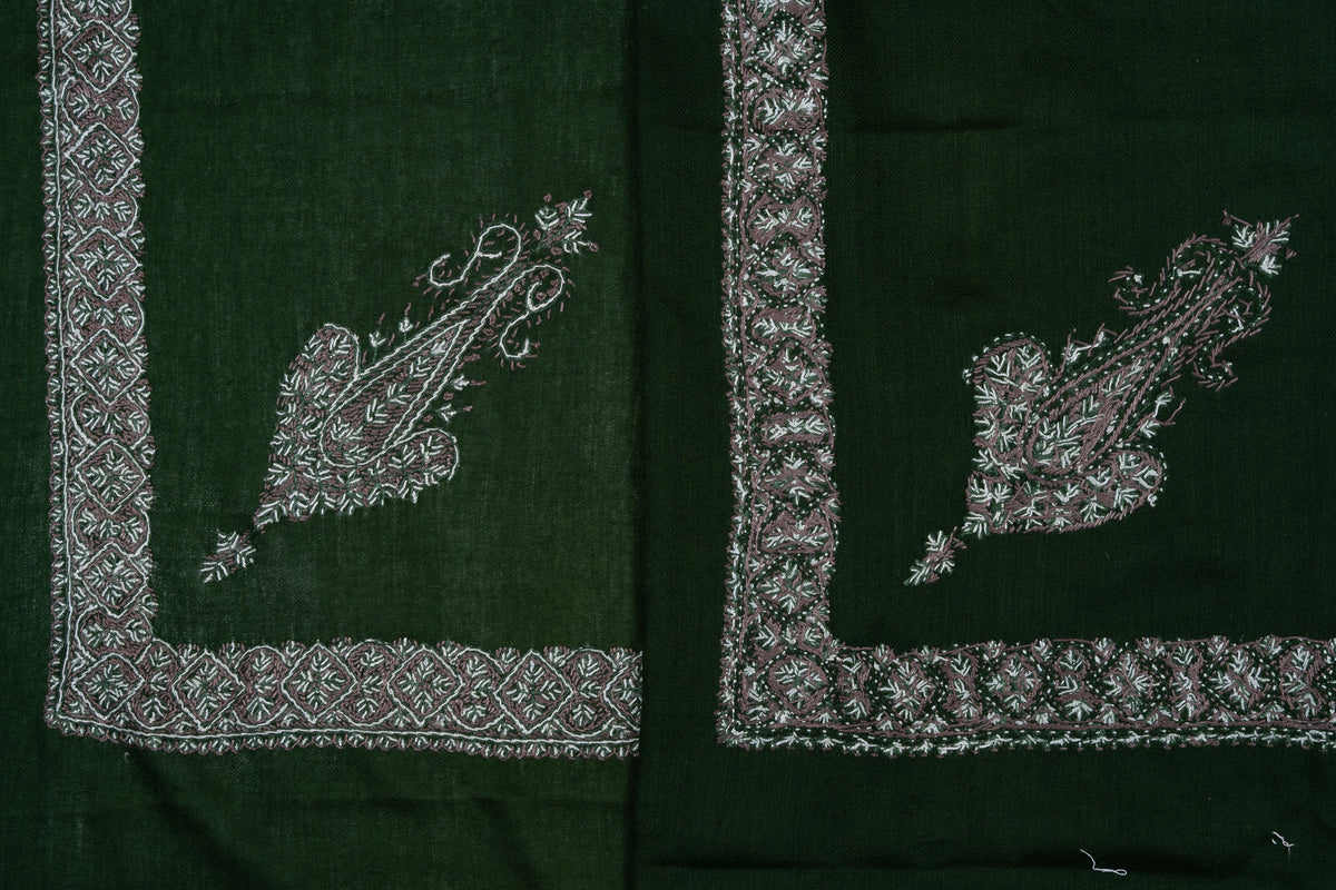 Forest Noir Rumal — Sozni Hand Embroidered