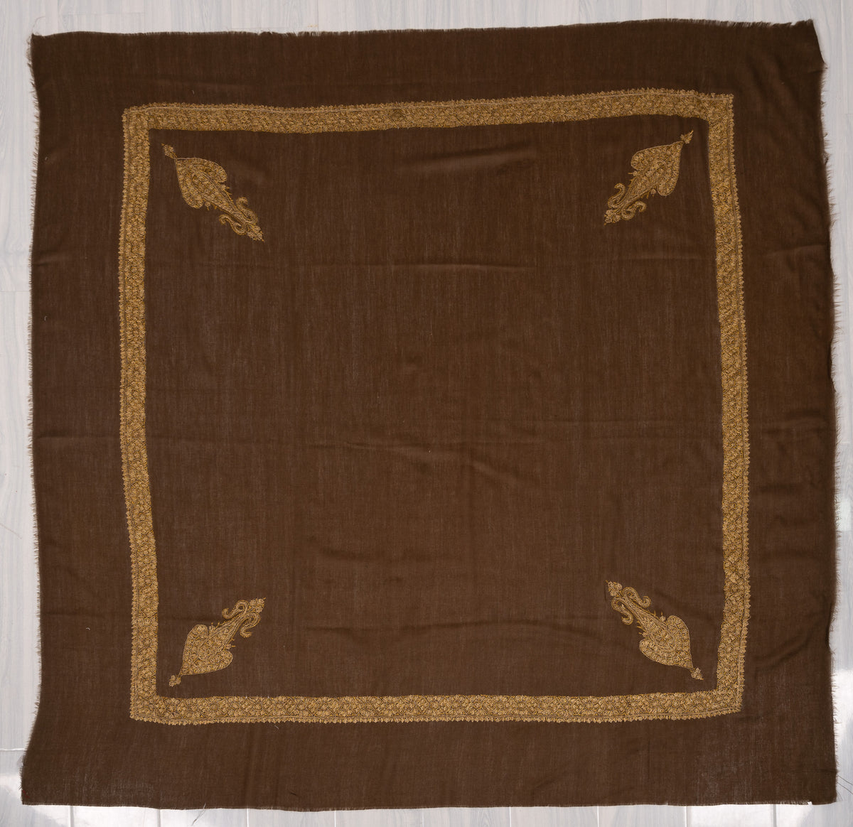 Cocoa Ember Rumal — Sozni Hand Embroidered