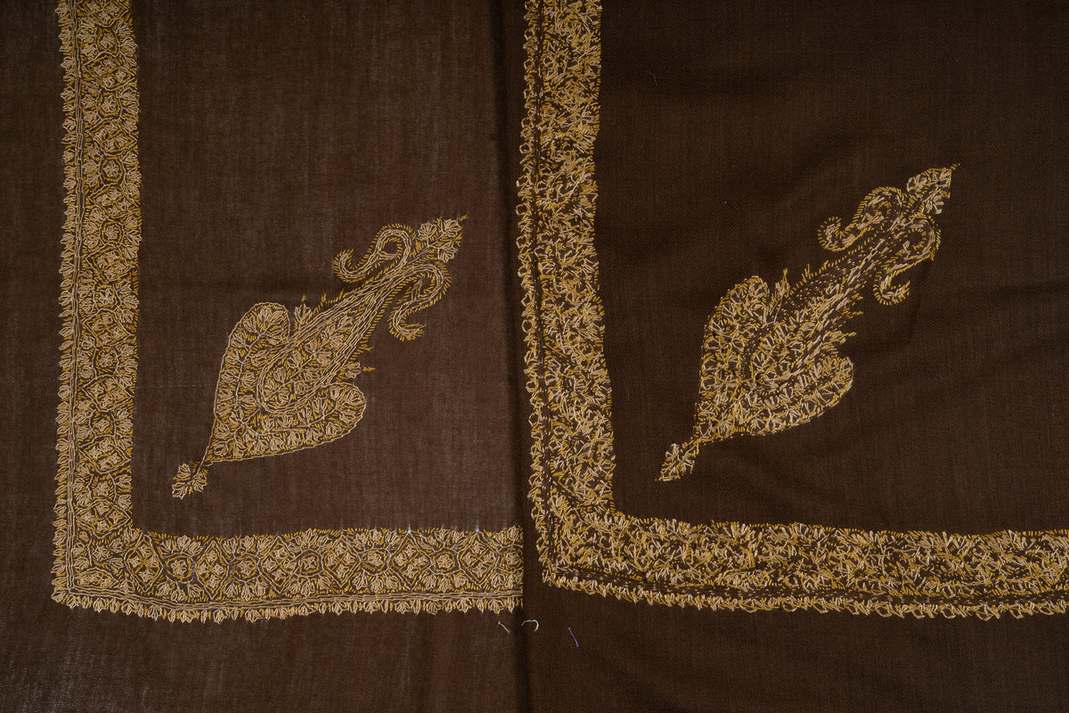 Cocoa Ember Rumal — Sozni Hand Embroidered