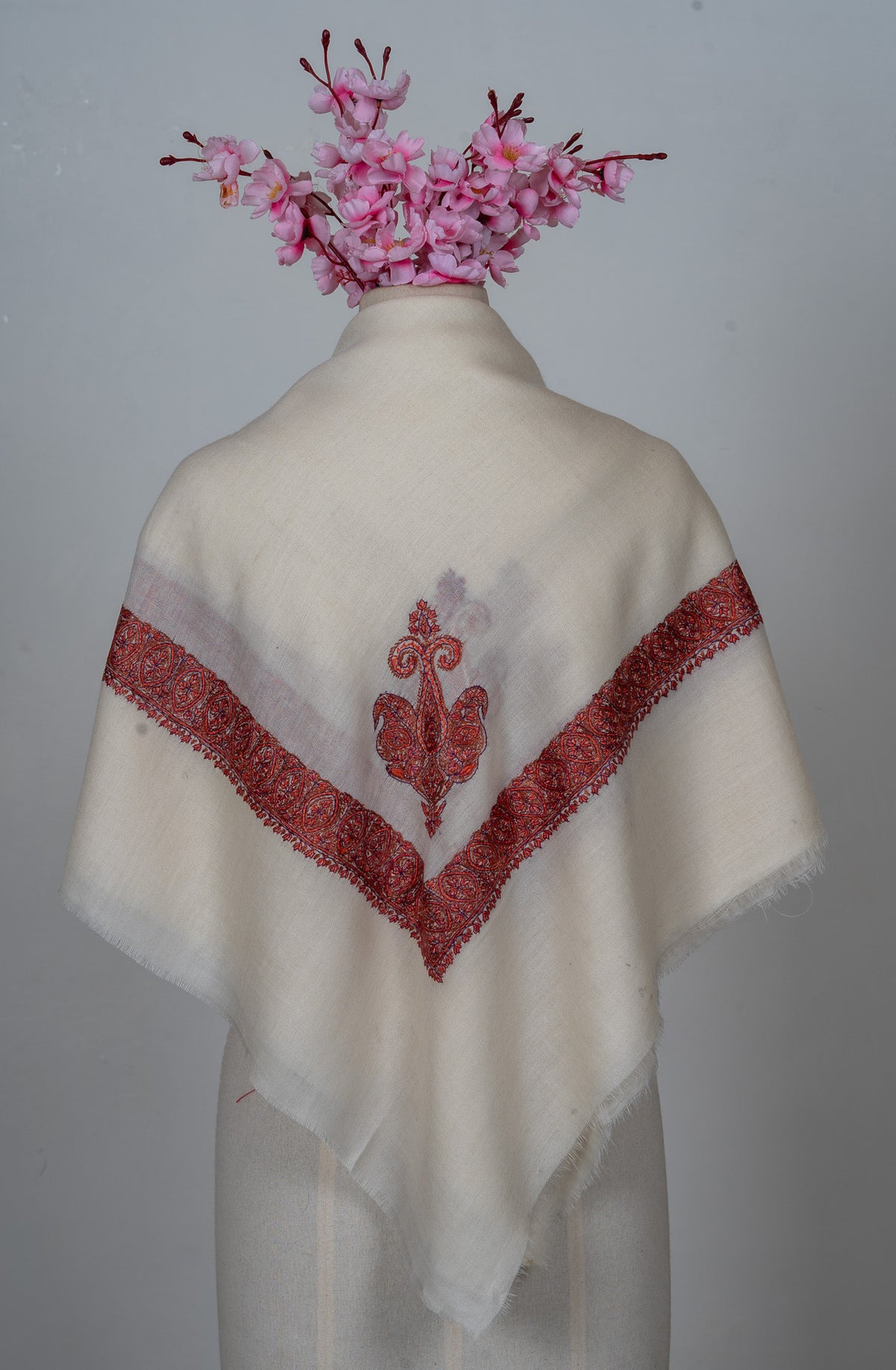 Ruby Frost Rumal — Sozni Hand Embroidered