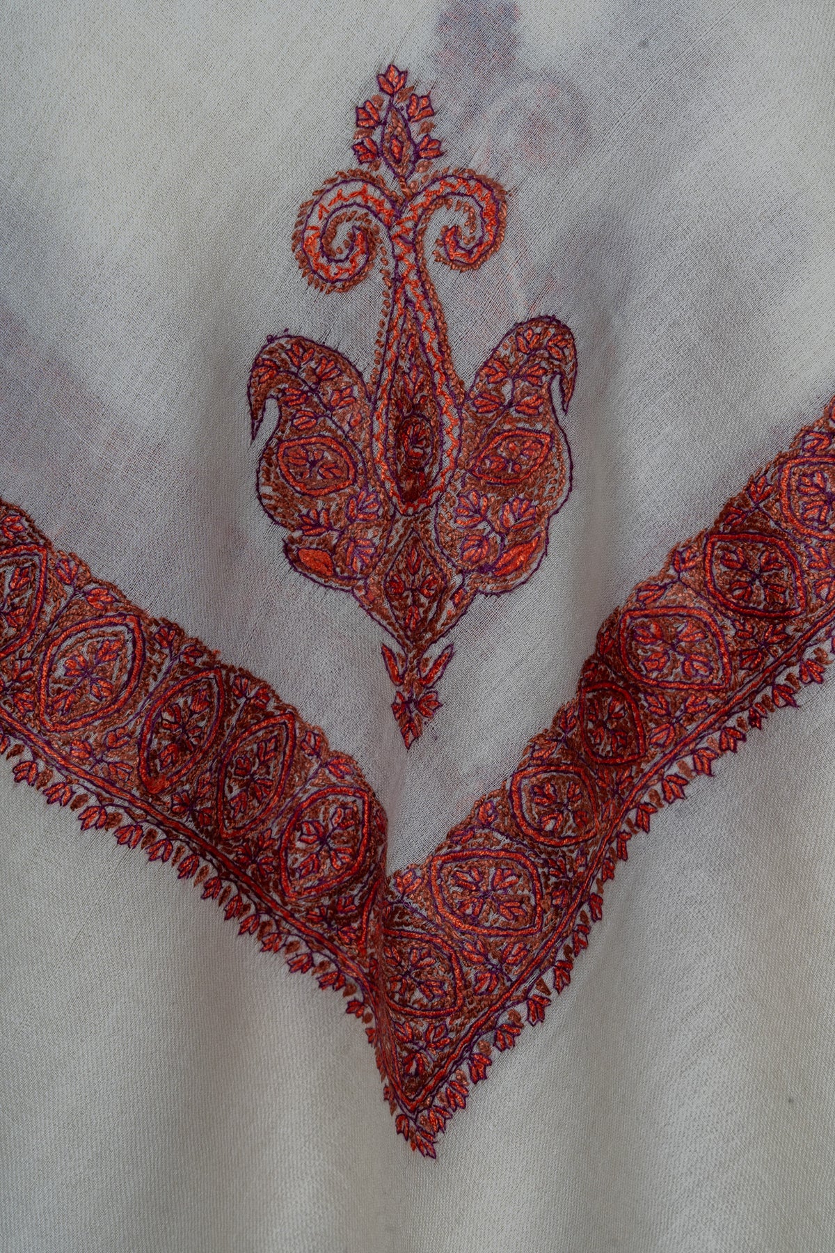 Ruby Frost Rumal — Sozni Hand Embroidered