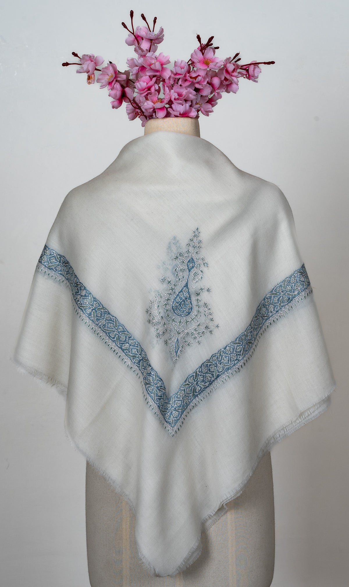Azure Whisper Rumal — Sozni Hand Embroidered