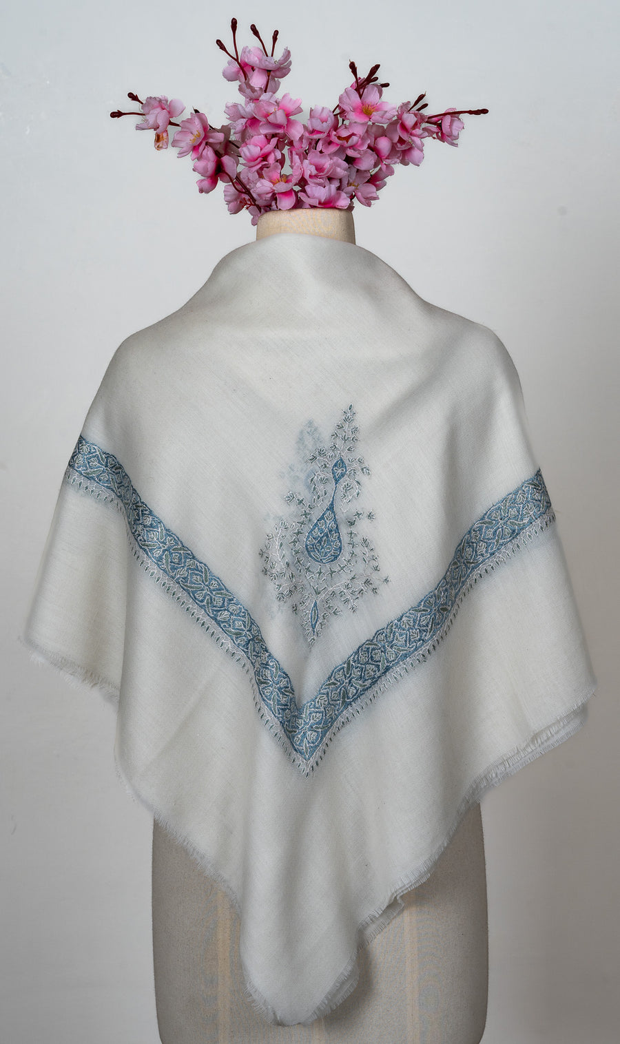 Azure Whisper Rumal — Sozni Hand Embroidered