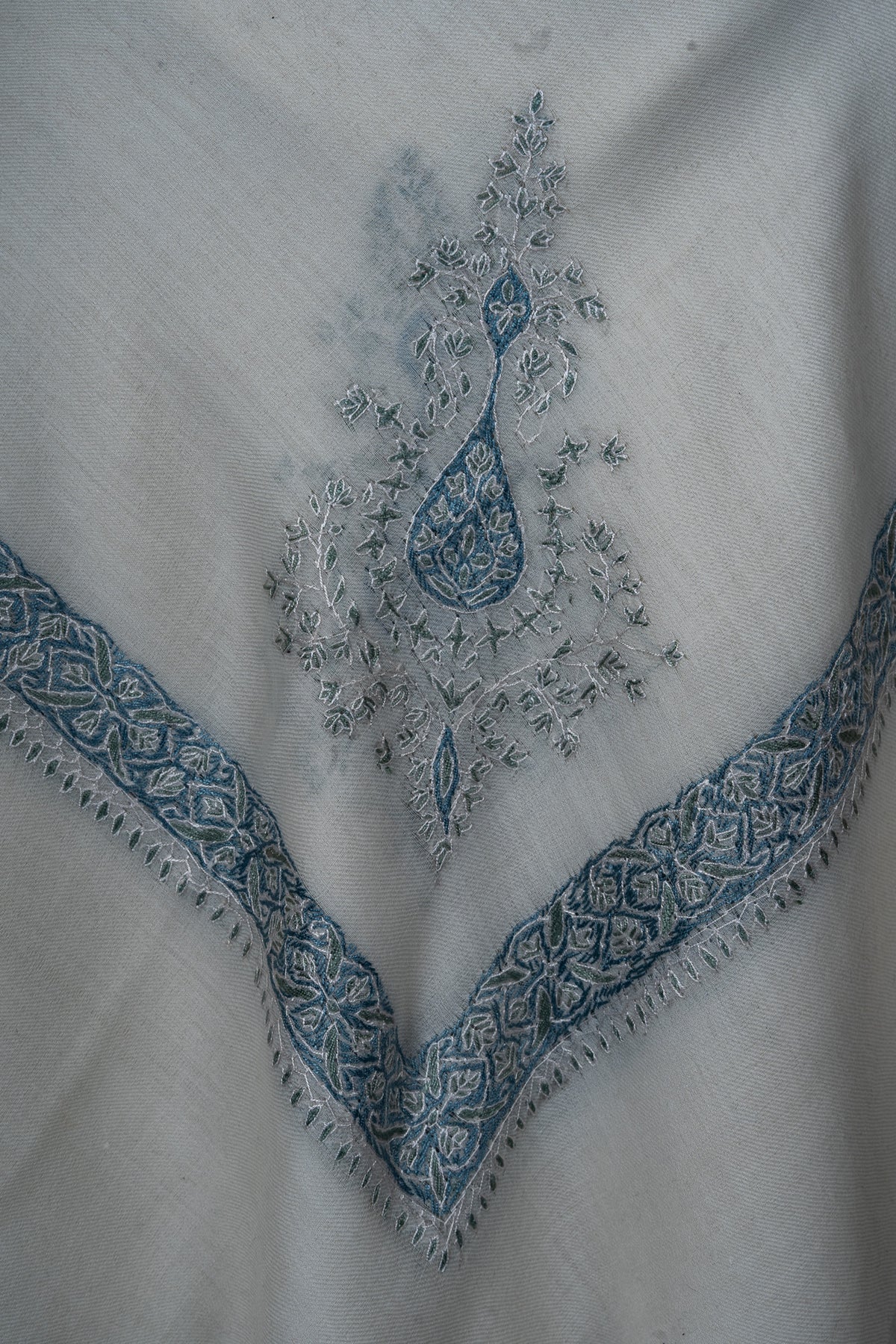 Azure Whisper Rumal — Sozni Hand Embroidered