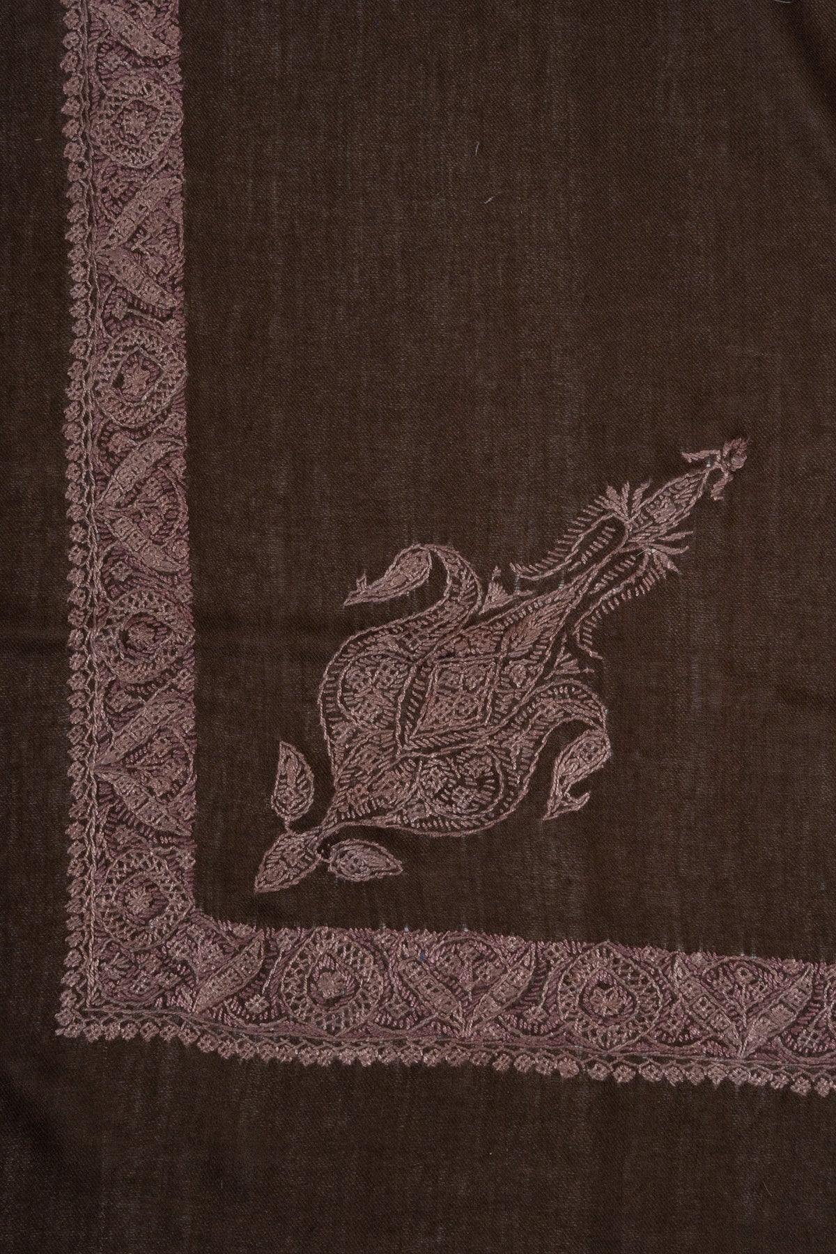 Cocoa Drift Rumal — Sozni Hand Embroidered