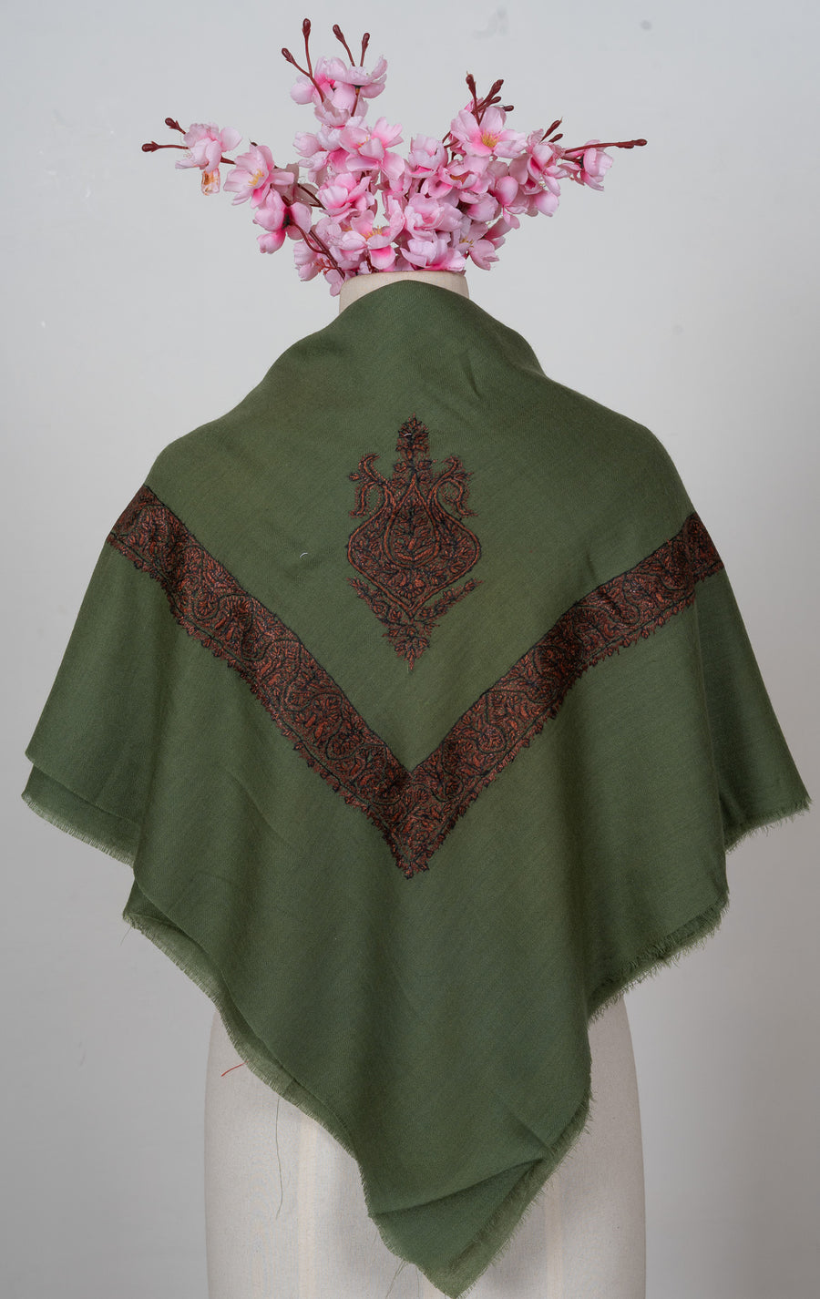 Olive Ember Rumal — Sozni Hand Embroidered
