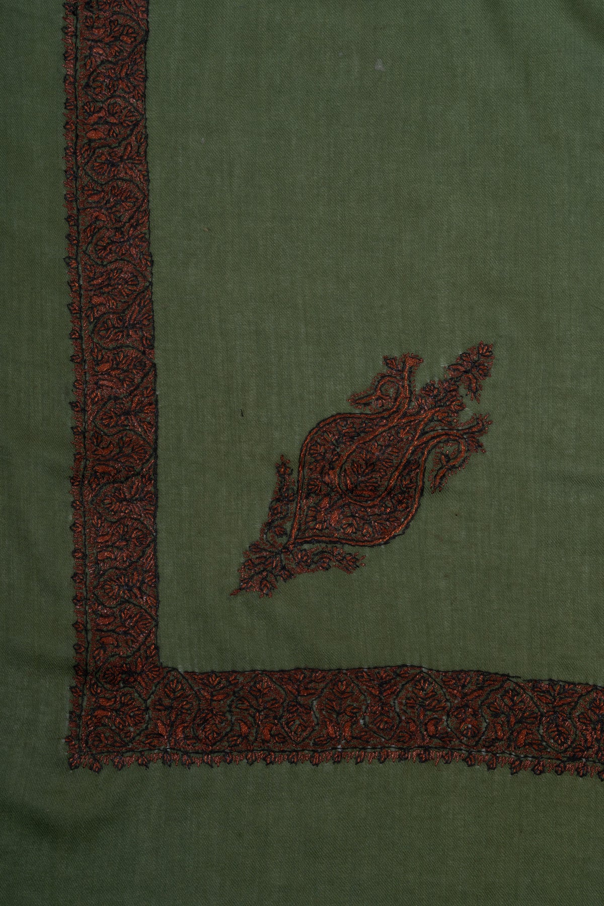 Olive Ember Rumal — Sozni Hand Embroidered