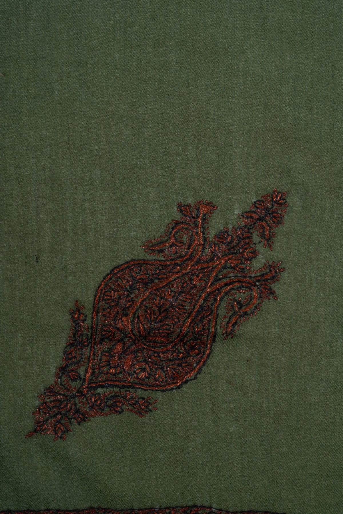 Olive Ember Rumal — Sozni Hand Embroidered