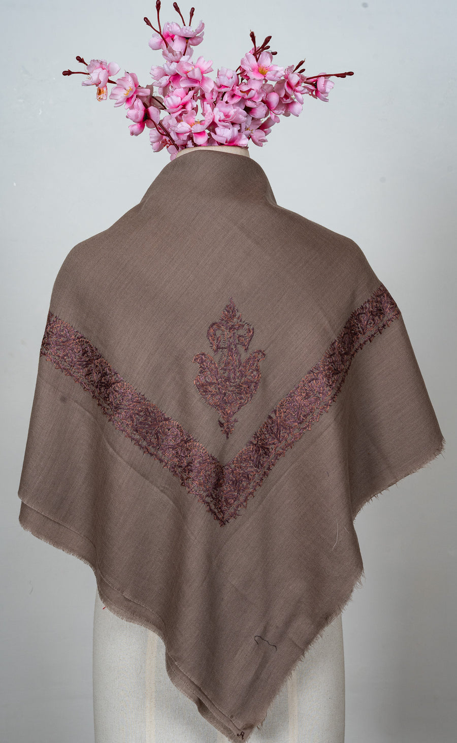 Mushroom Dusk Rumal — Sozni Hand Embroidered