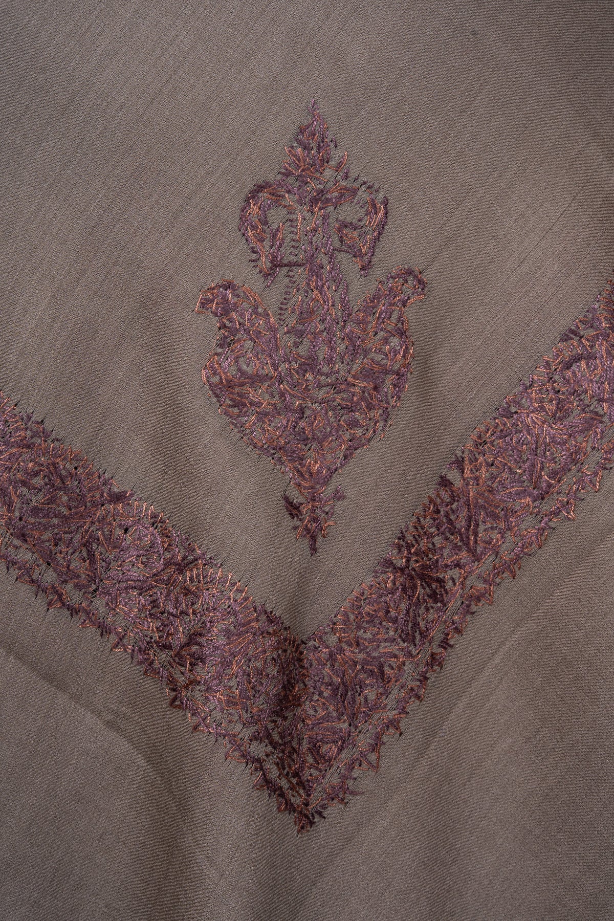 Mushroom Dusk Rumal — Sozni Hand Embroidered