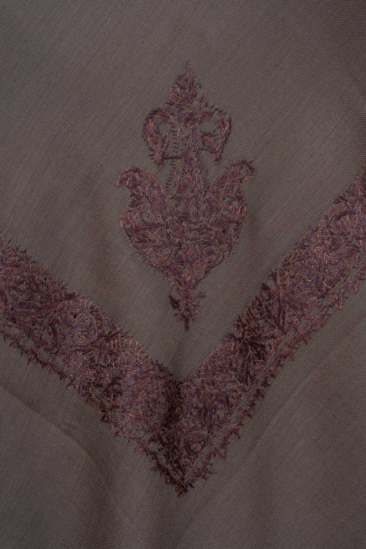 Taupe Ember Rumal — Sozni Hand Embroidered