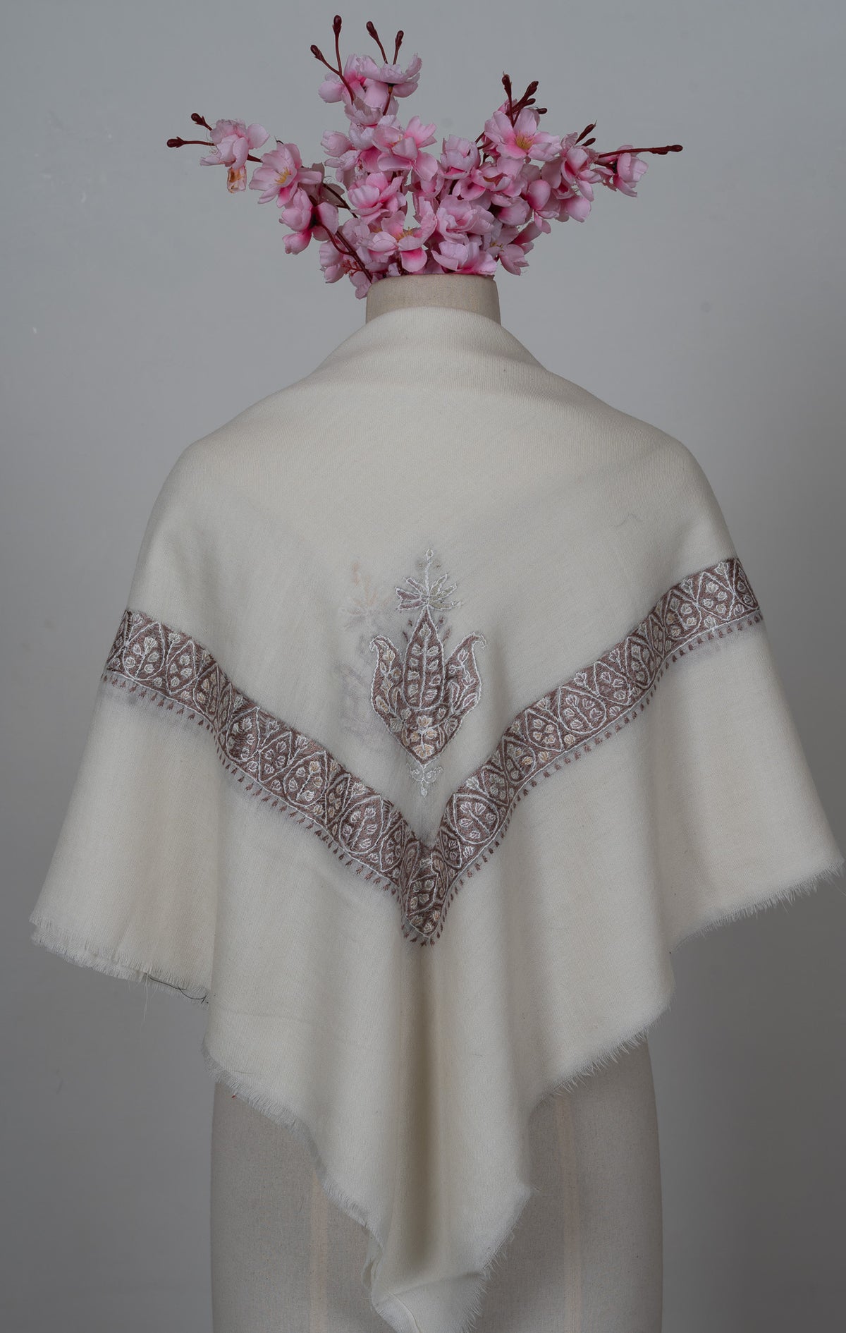 Pearl Mist Rumal — Sozni Hand Embroidered