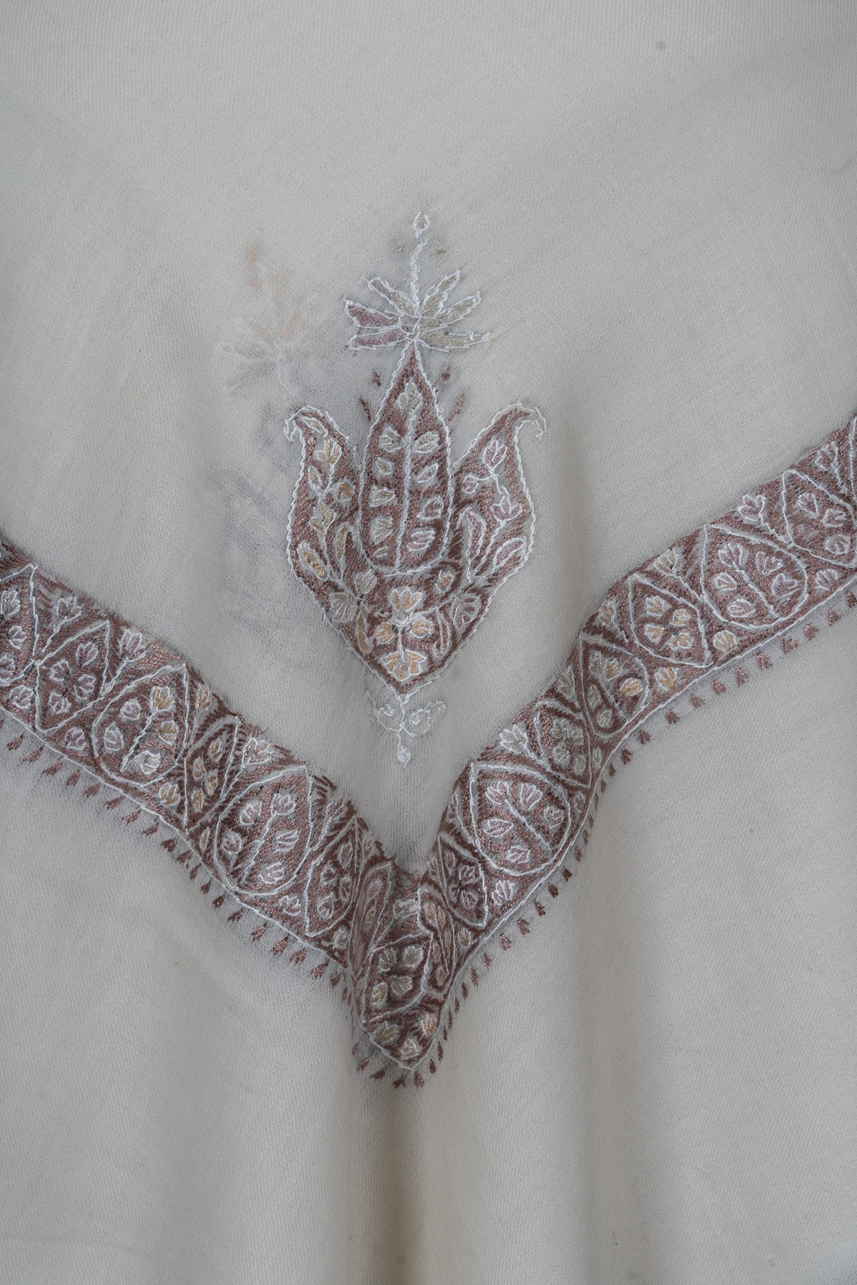 Pearl Mist Rumal — Sozni Hand Embroidered