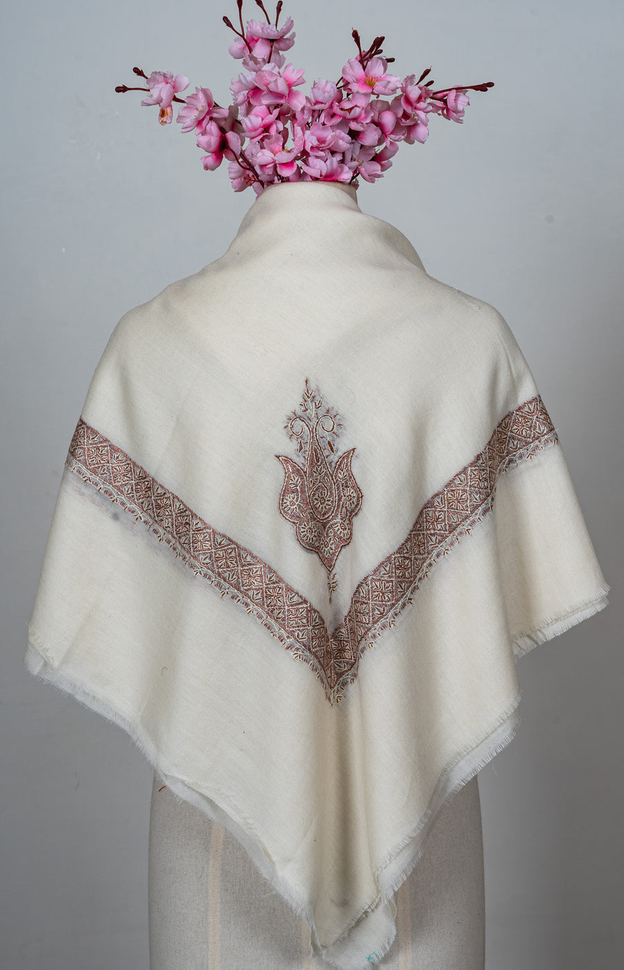 Mocha Crest Rumal — Sozni Hand Embroidered