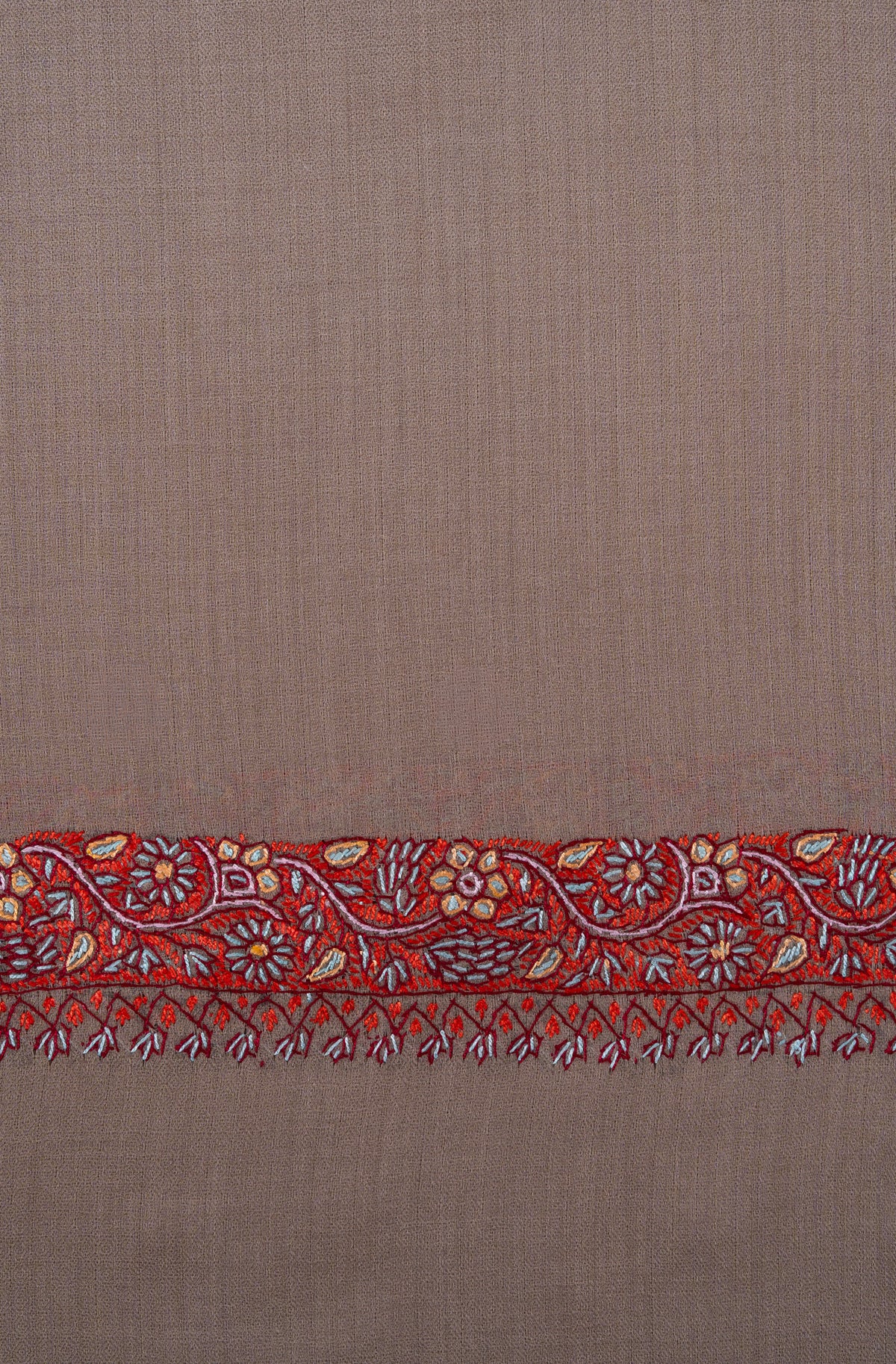 Sandstone Bloom 2.5 Yards Sozni Hand Embroidered Shawl