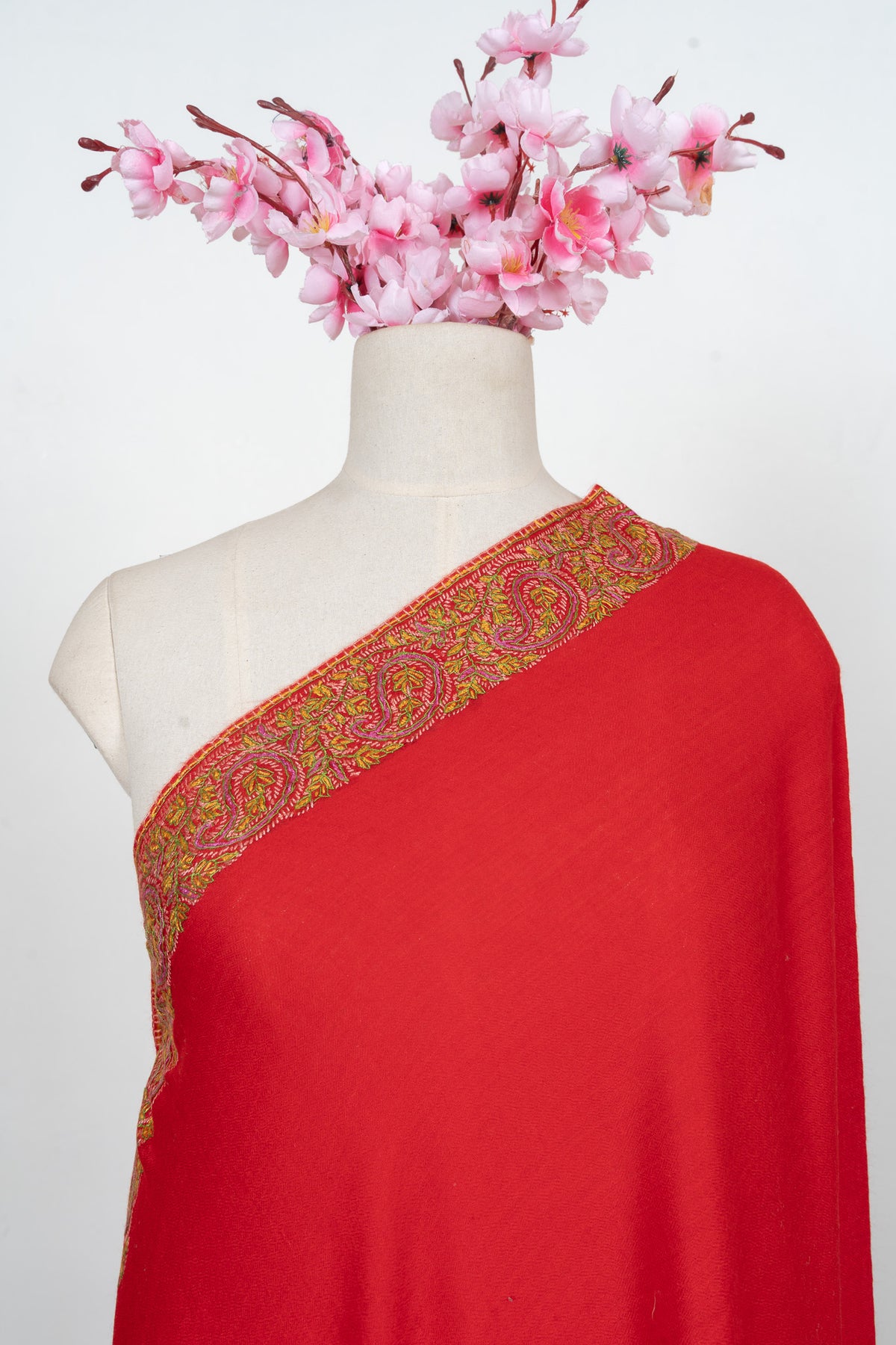Crimson Heritage 2.5 Yards Sozni Hand Embroidered Shawl