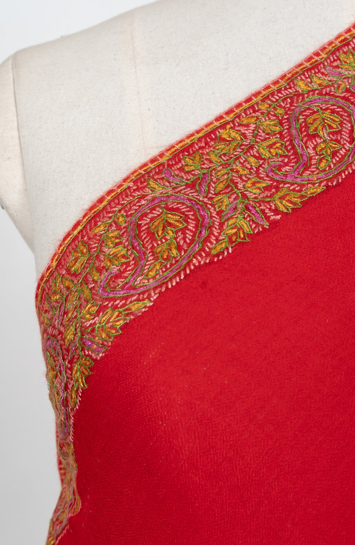 Crimson Heritage 2.5 Yards Sozni Hand Embroidered Shawl