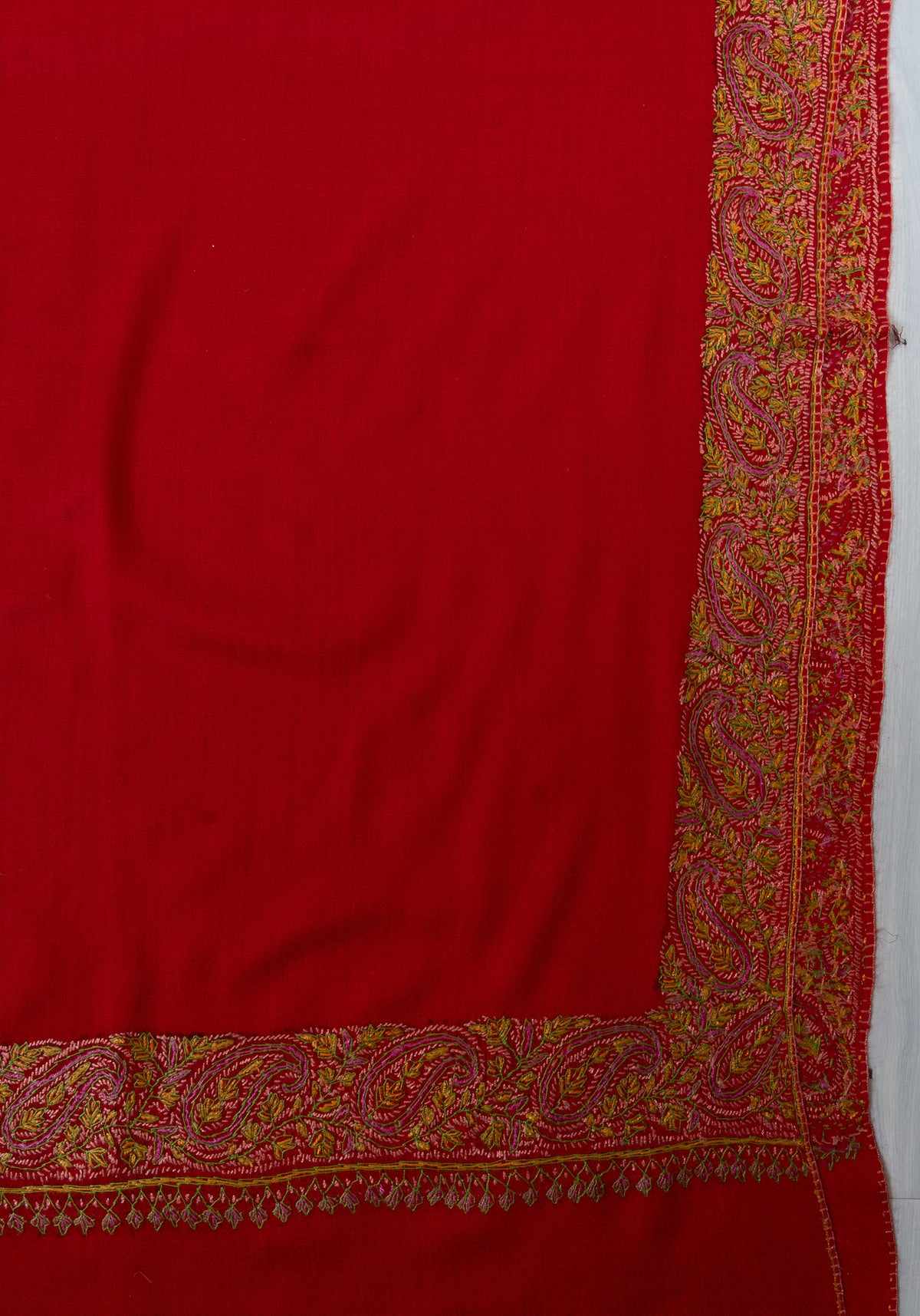 Crimson Heritage 2.5 Yards Sozni Hand Embroidered Shawl