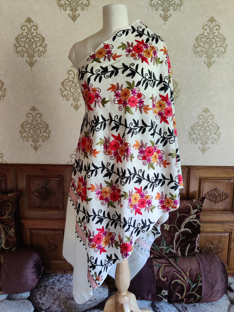 Floral Essence Merino Scarf - KashmKari