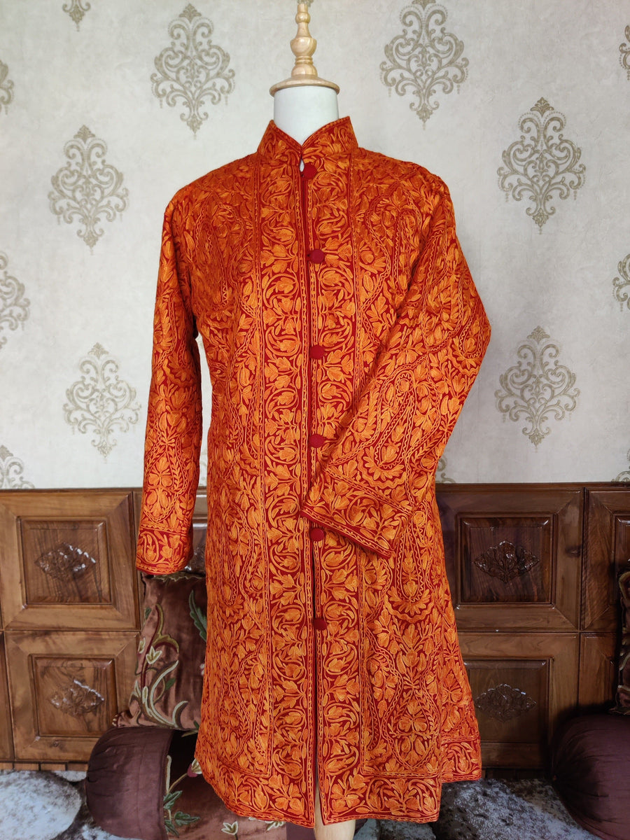 Kashmiri Elegance in Maroon Aari - KashmKari