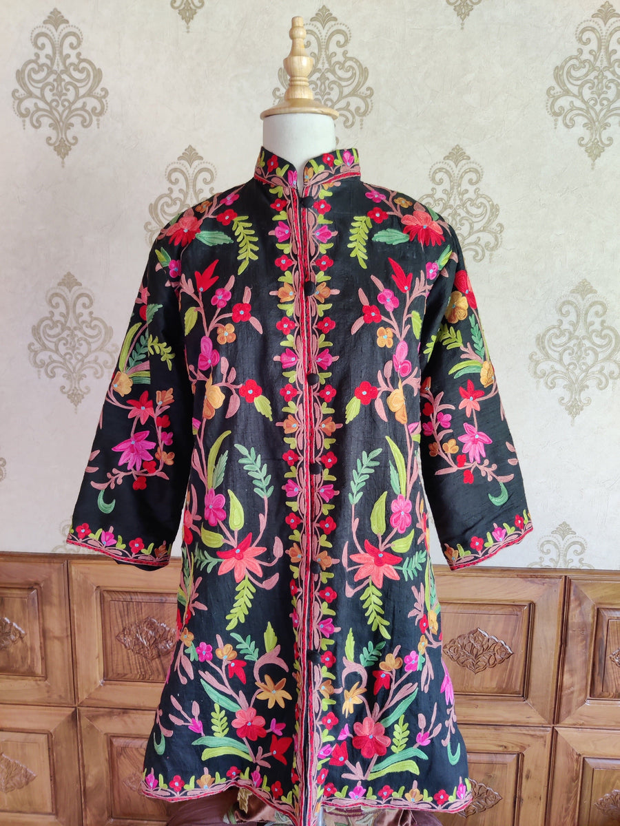 Kashmiri Vibrant Aari Floral Jacket - KashmKari
